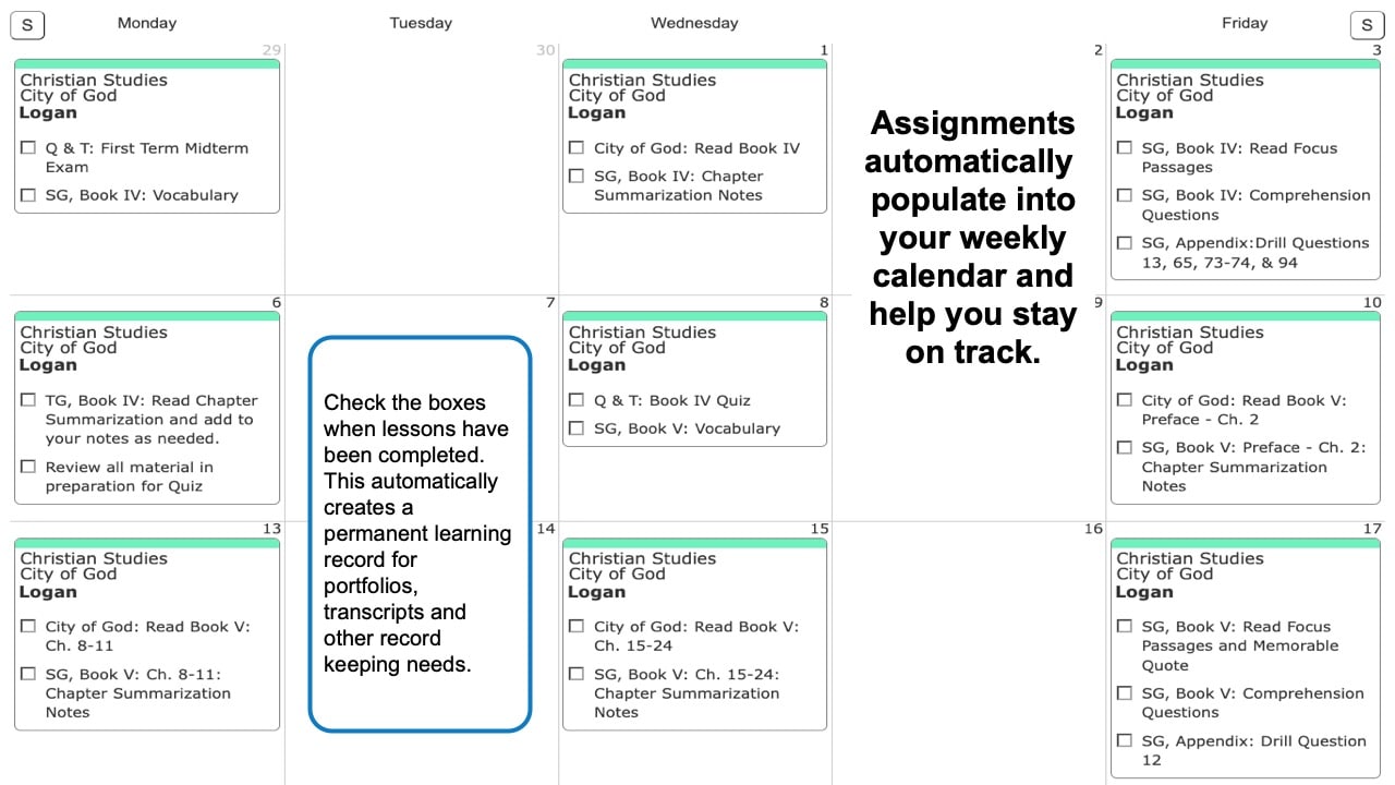 MP Christian Studies Weekly View