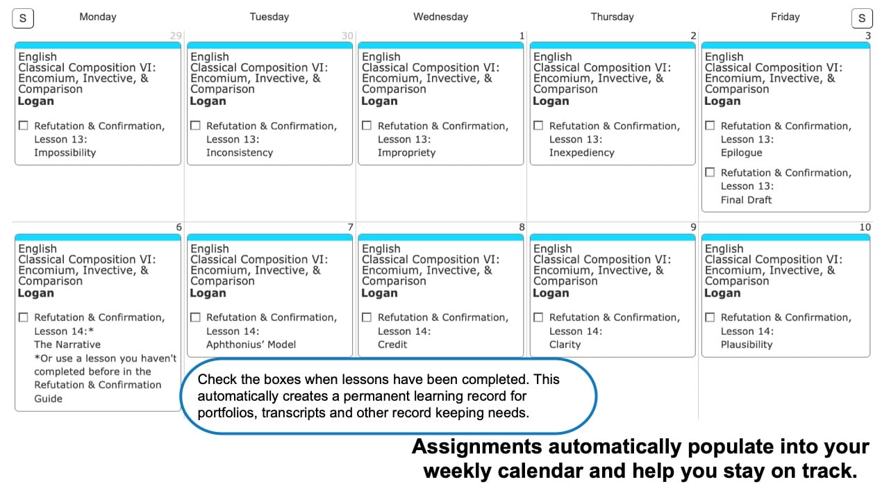 MP Classical Composition Weekly View