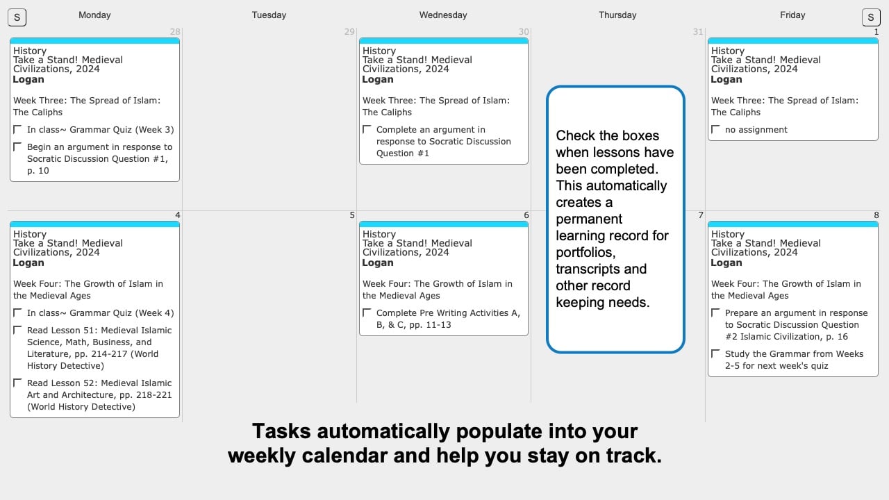 Classical Historian Weekly View