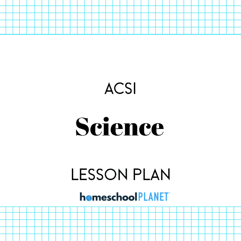 Homeschool Planner ACSI Science Lesson Plans from Homeschool Planet Cover Image
