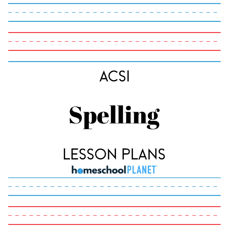 Homeschool Planner ACSI Spelling lesson plans button