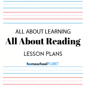 All About Reading lesson plan button for homeschool planet