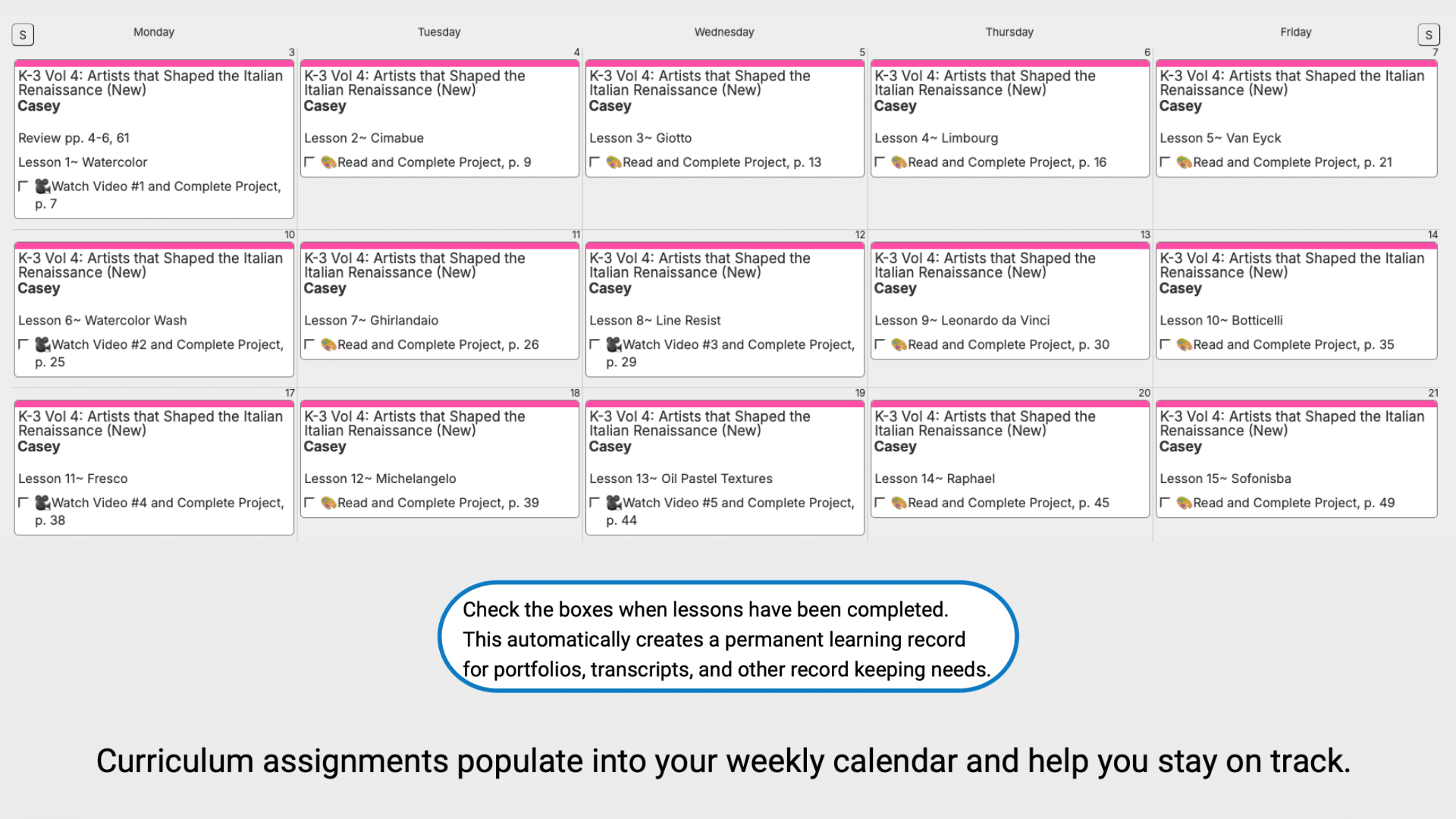 Artistic-Pursuits-Weekly-View