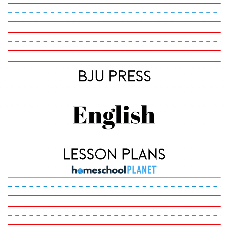 BJU Press English lesson plan button for Homeschool Planet