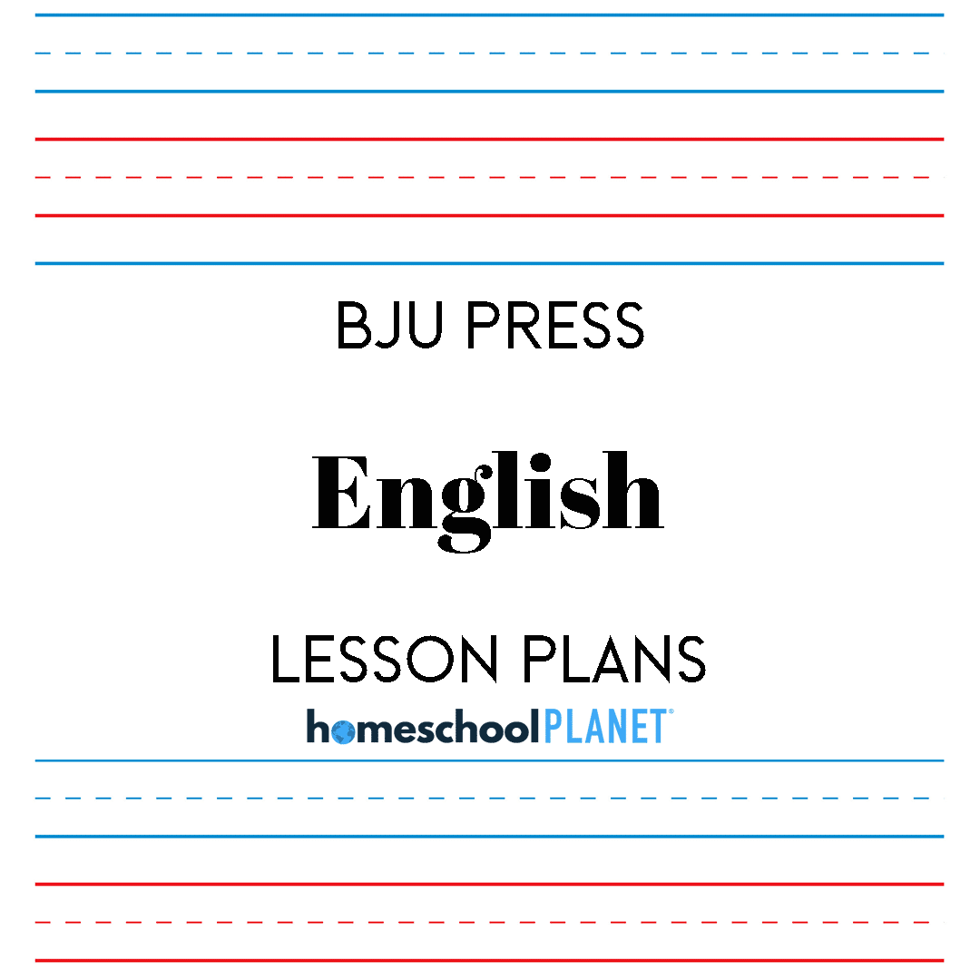 BJU Press English lesson plan button for Homeschool Planet