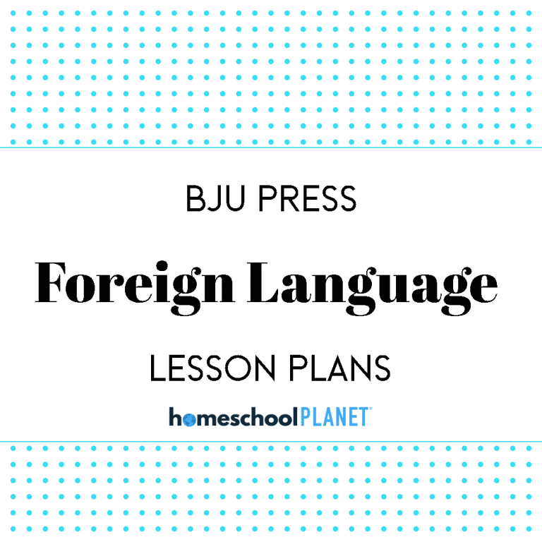 Homeschool Planner BJU Press Foreign Language lesson plans button