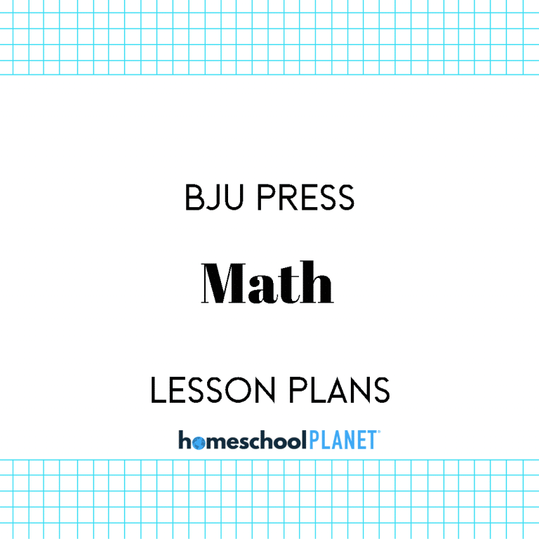BJU Press Math Lesson Plans for Homeschool Planet Cover Image