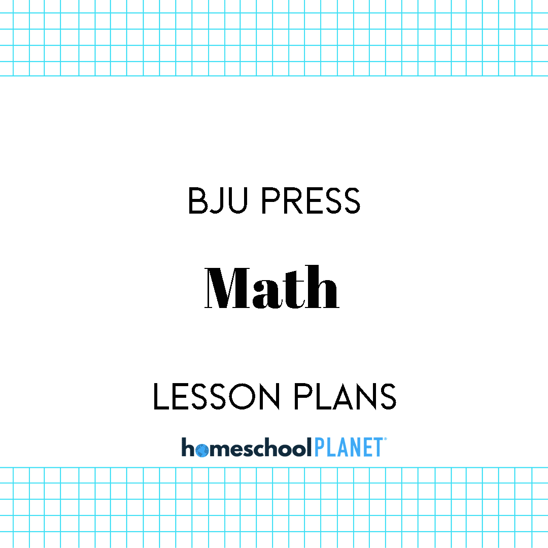 Homeschool Planner BJU Press math lesson plan button
