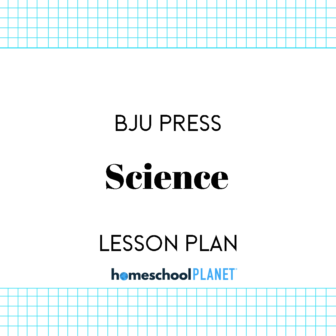 BJU Press Science lesson plan button for homeschool planet