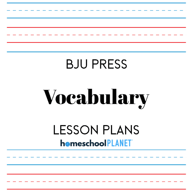BJU Press Vocabulary lesson plan button for homeschool planet