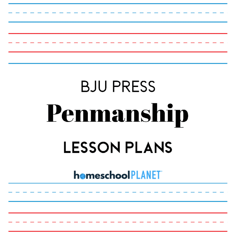 BJU Press Penmanship lesson plan button for homeschool planet