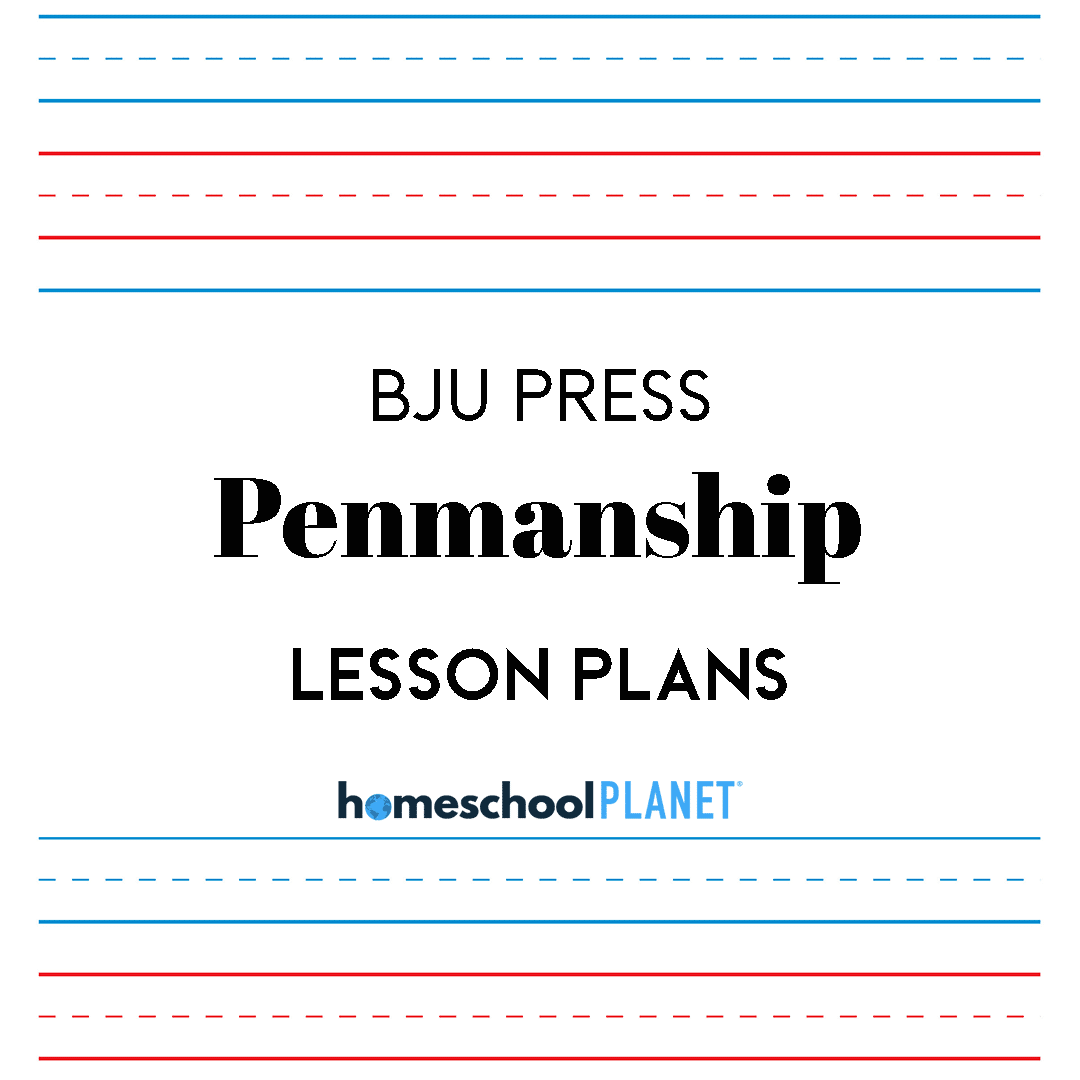 BJU Press Penmanship lesson plan button for homeschool planet