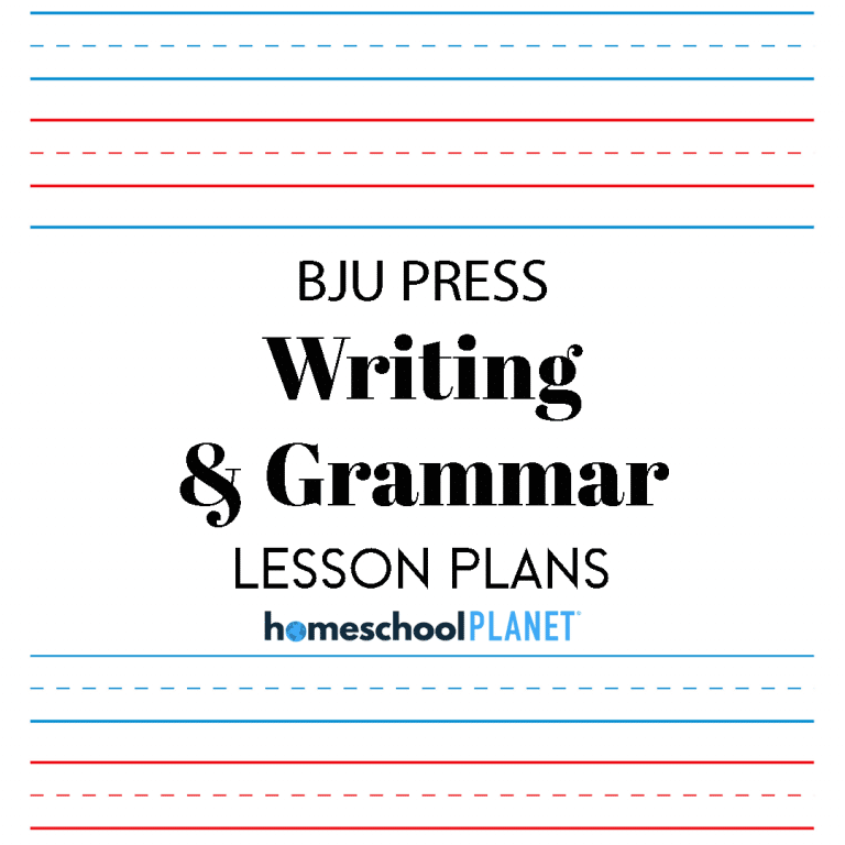BJU Press Writing & Grammar lesson plan button for homeschool planet