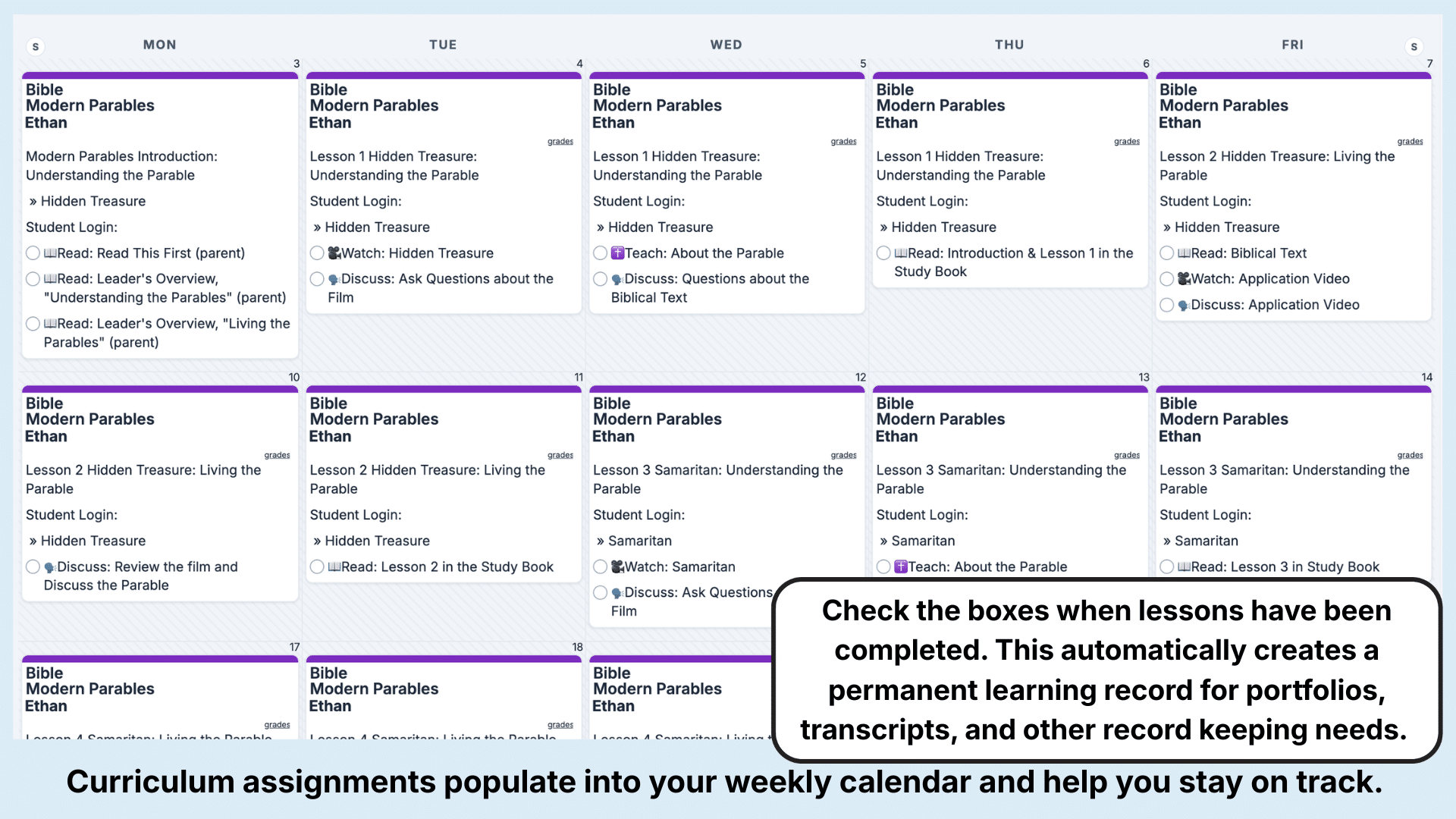 CC Modern Parables Weekly View