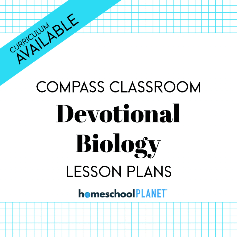 Devotional Biology lesson plans Cover Image from Homeschool Planet and curriculum button
