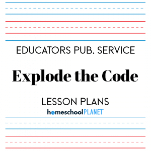 Explode the Code lesson plans button for Homeschool Planet
