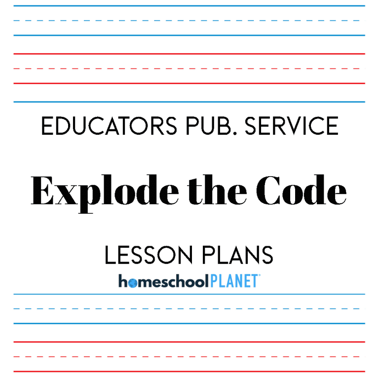 Explode the Code lesson plans button for Homeschool Planet