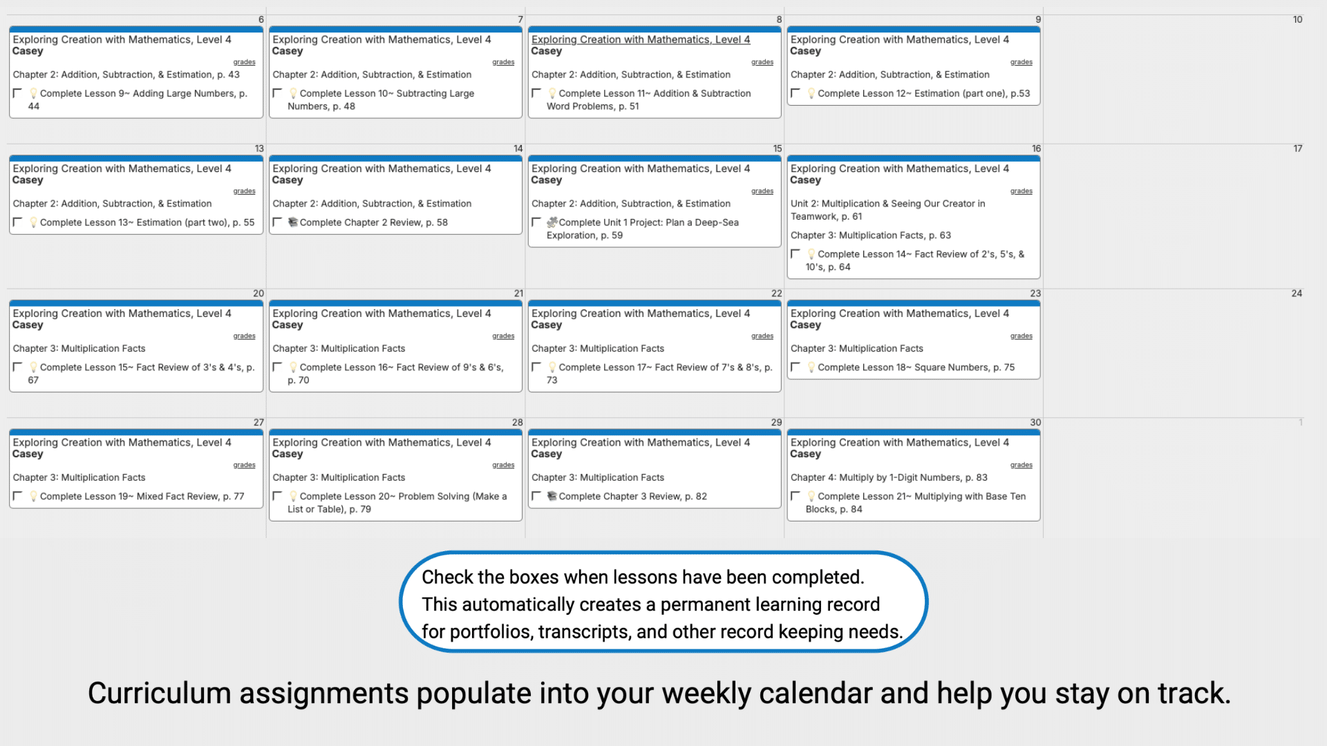 Exploring-Creation-with-Mathematics-Weekly-View