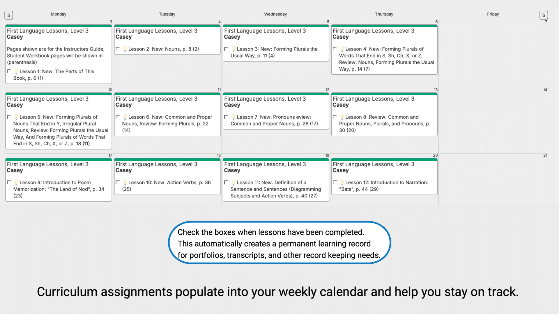 First-Language-Lessons-Weekly-View