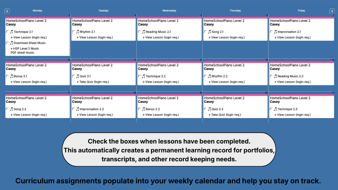 Homeschool-Piano-Weekly-View