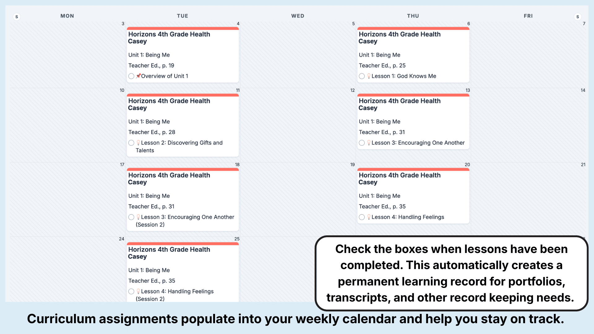 Horizons Health Weekly View