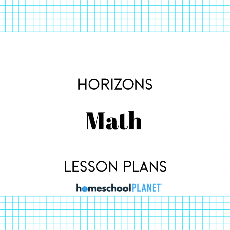 Homeschool Planner Horizons Math lesson plan button