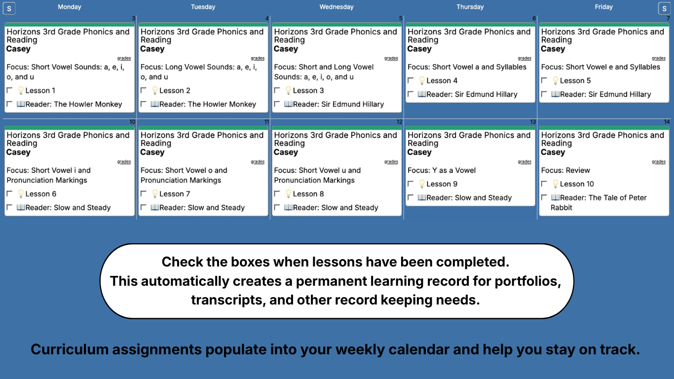 Horizons-Phonics-Reading-Weekly-View