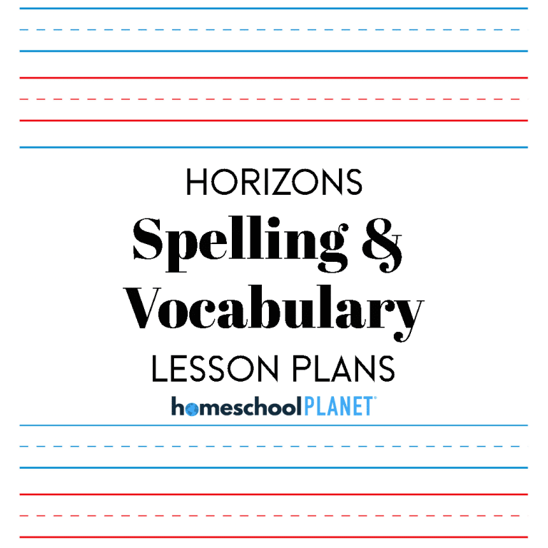 Horizons Spelling & Vocabulary lesson plan cover image for Homeschool Planet