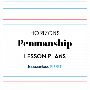 Horizons Penmanship lesson plan button for homeschool planet