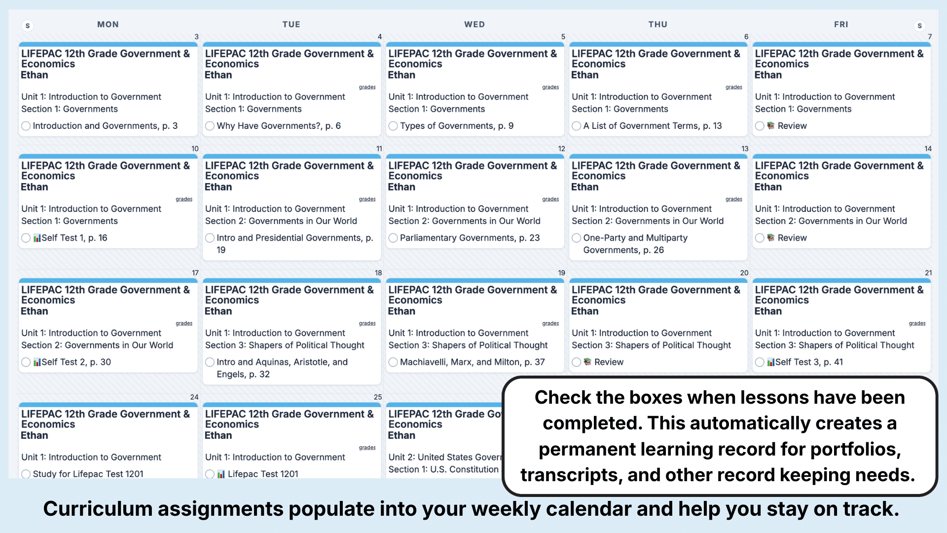 LIFEPAC Government & Economics Weekly View