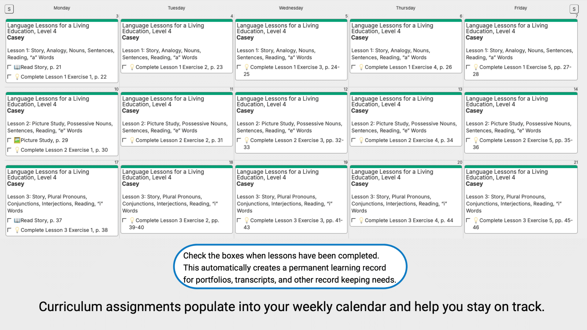 Langage-Lessons-Weekly-View
