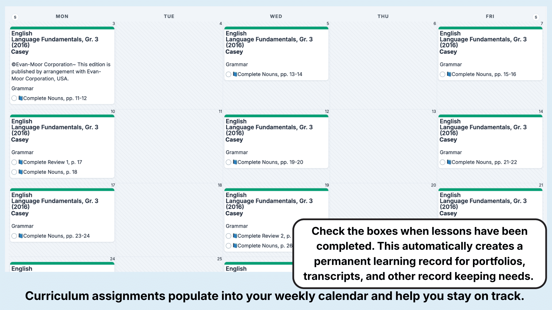 Language Fundamentals Weekly View