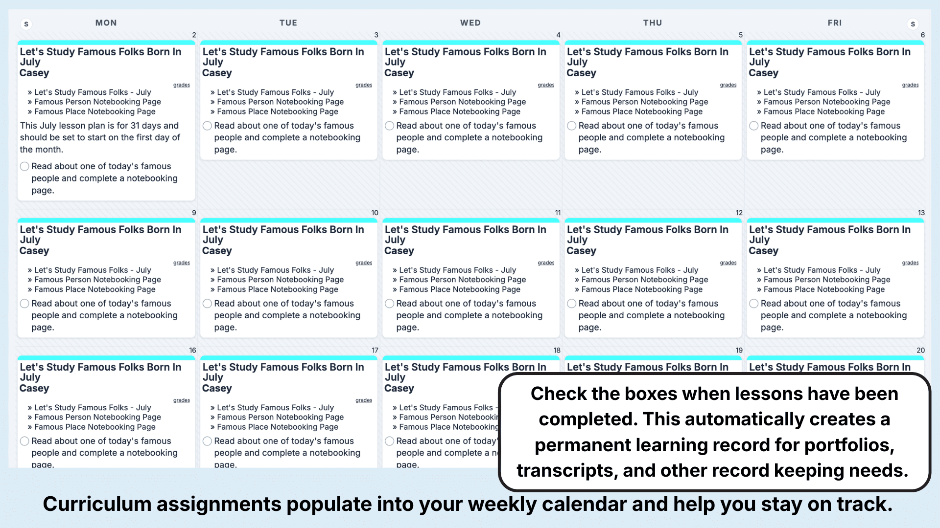 Let’s Study Famous Folks Weekly View