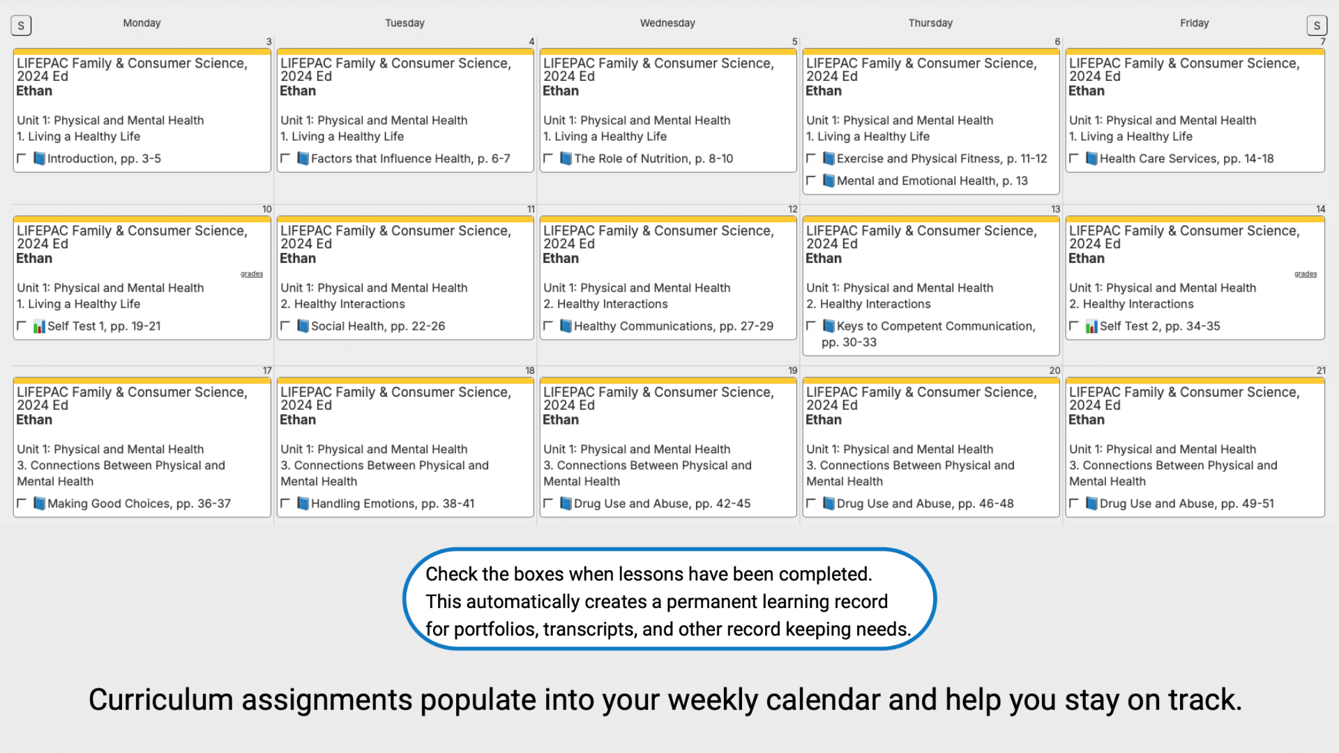 Lifepac-Electives-Weekly-View-2