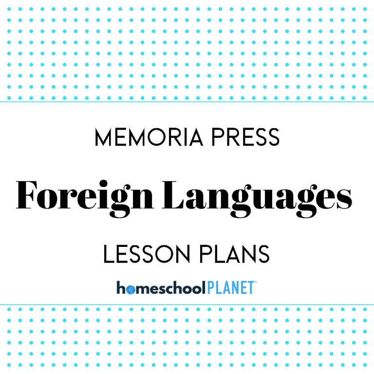 Memoria Press Foreign Languages lesson plan button for homeschool planet