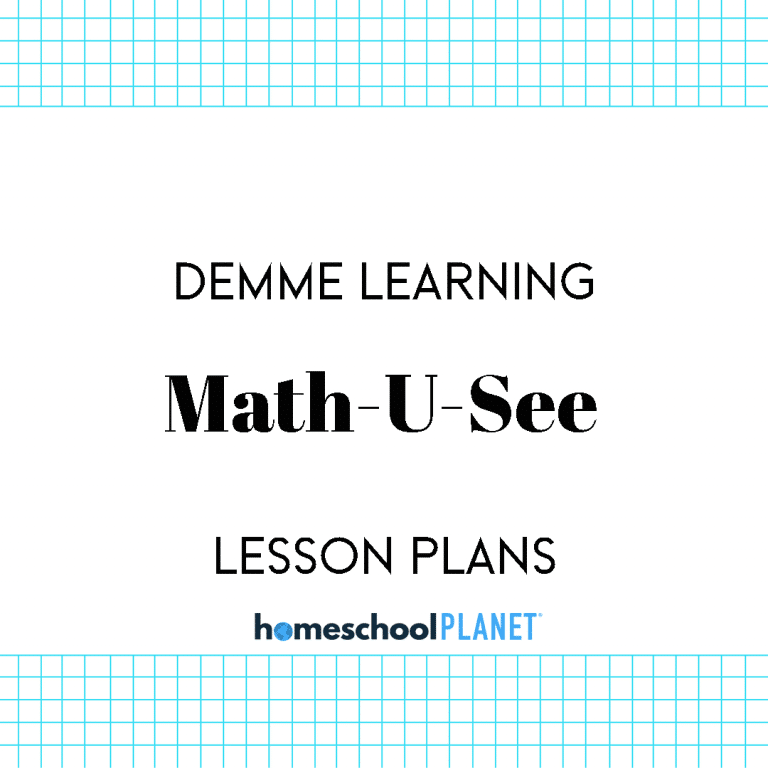 Homeschool Planner Math U See lesson plan button for