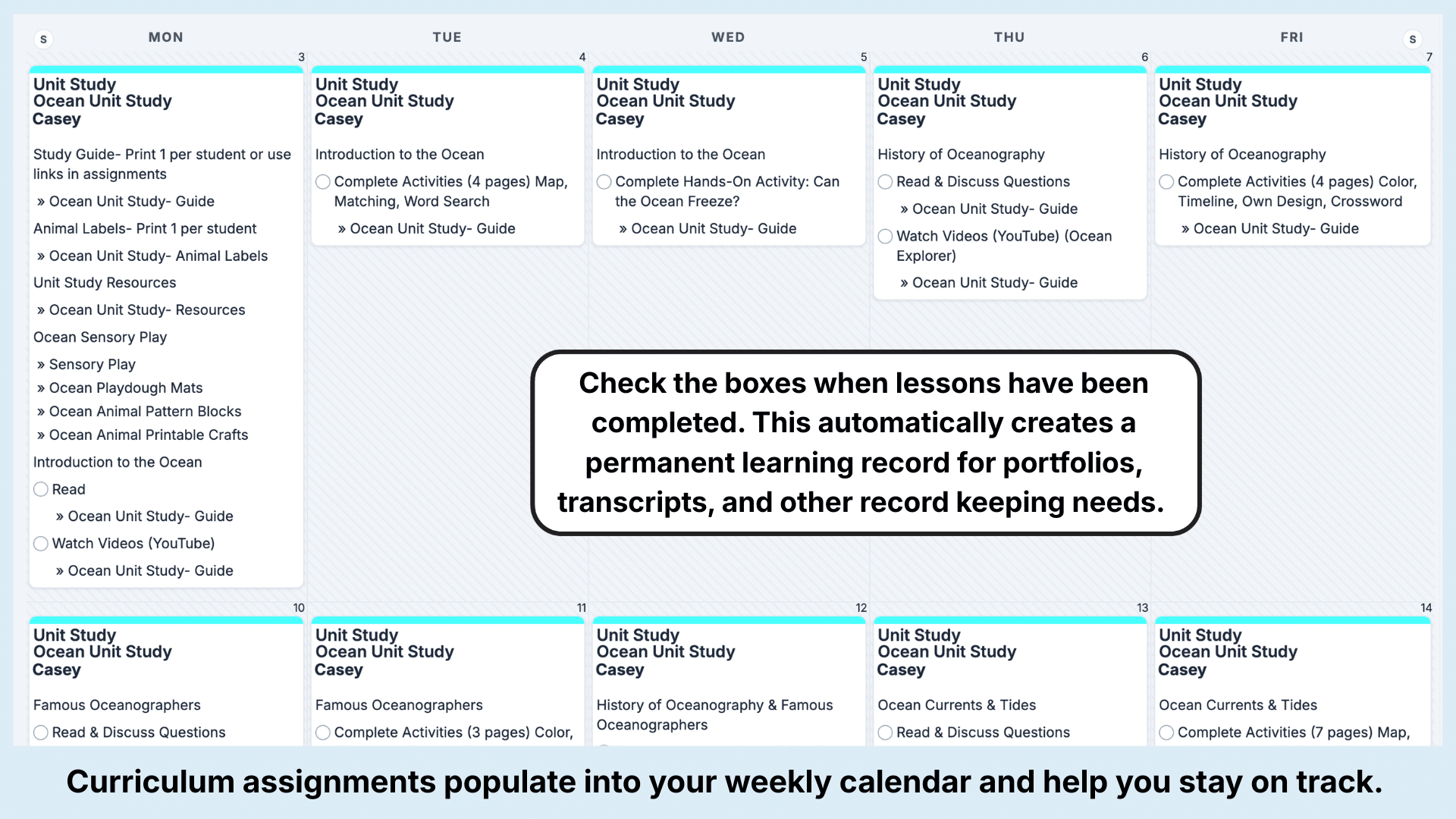 Oceania Weekly View