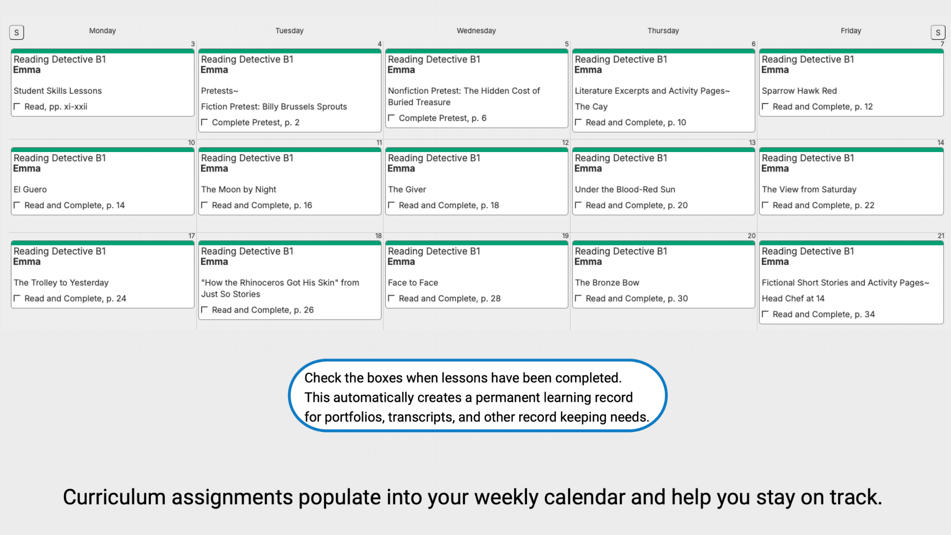 Reading-Detective-Weekly-View