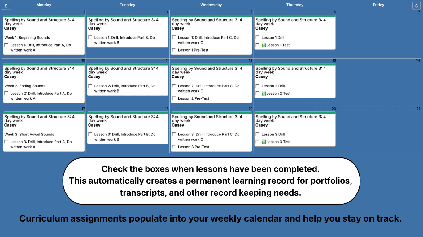 Rod-and-Staff-Spelling-Weekly-View