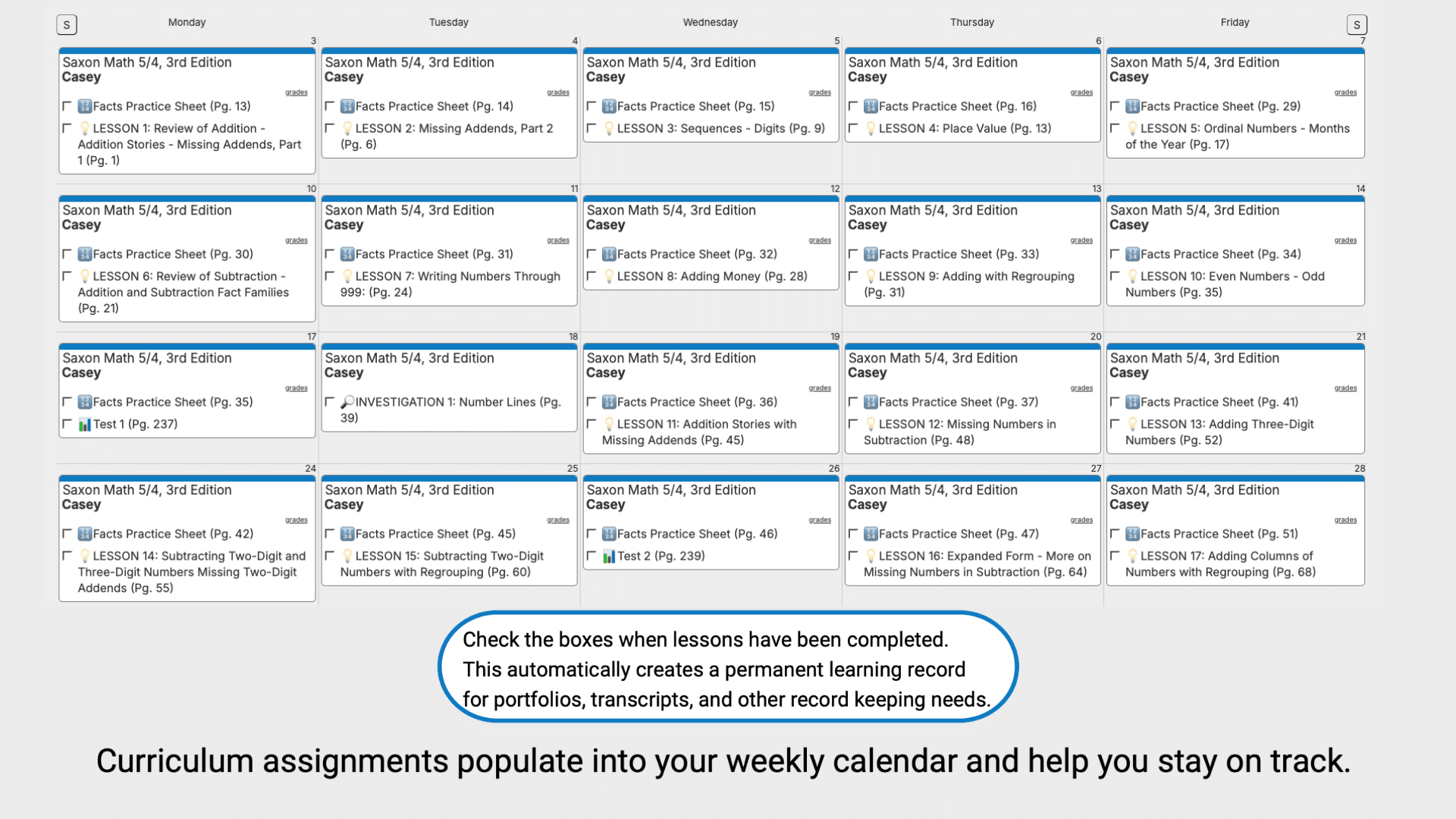 Saxon-Math-Weekly-View
