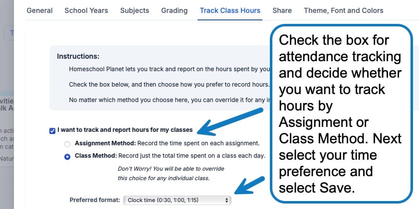 How to track hours in your homeschool planner screenshot 2