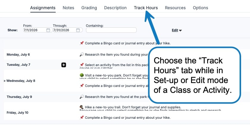 How to track hours in your homeschool planner screenshot 3