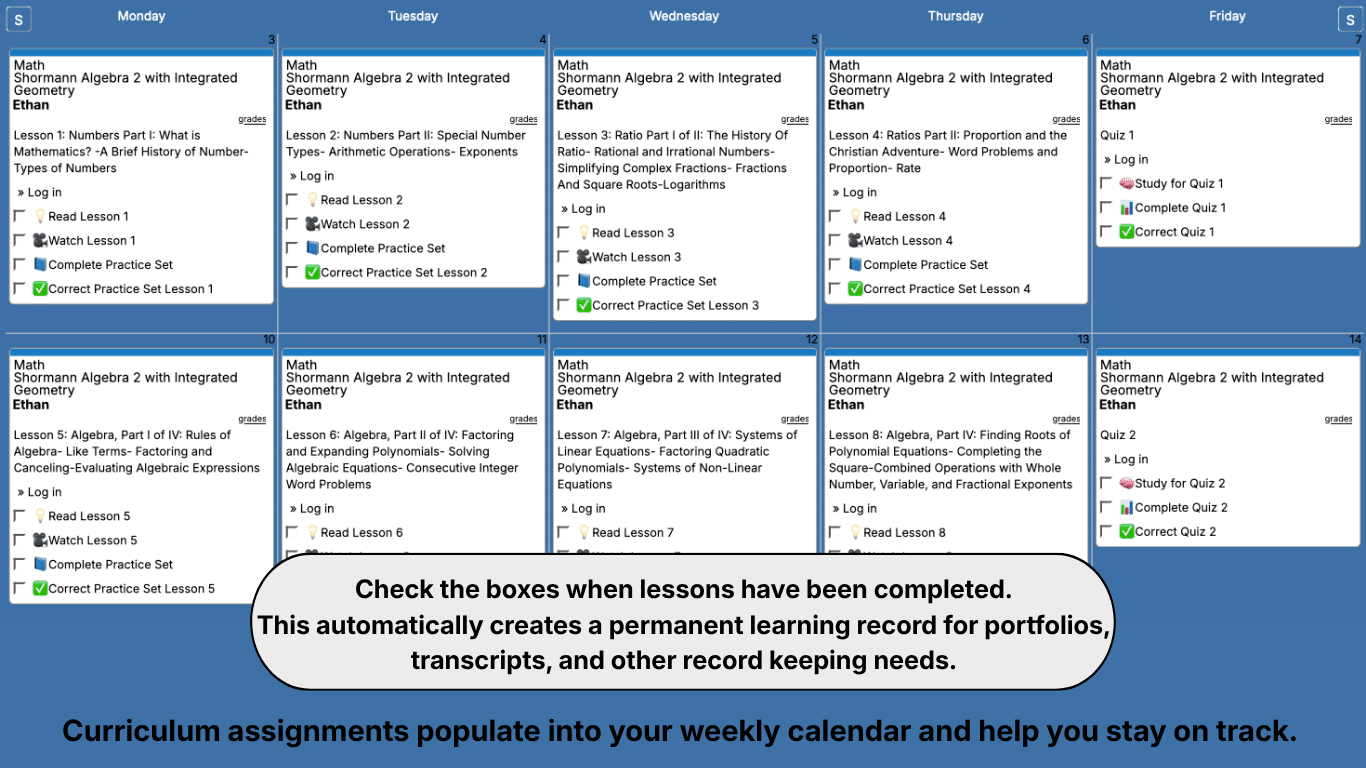 Shormann-Math-Weekly-View