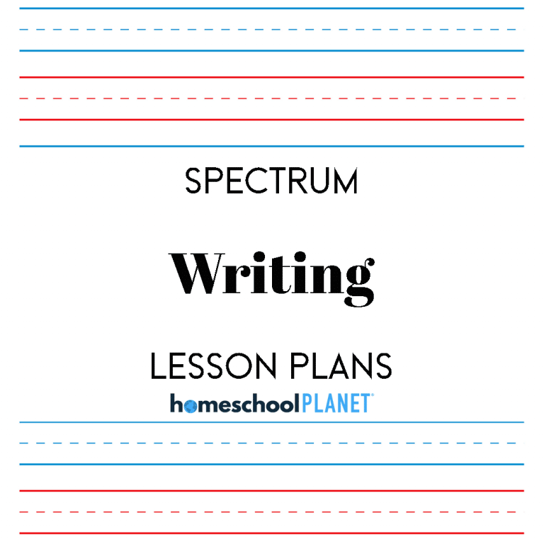 Homeschool Planet Spectrum Writing lesson plans cover