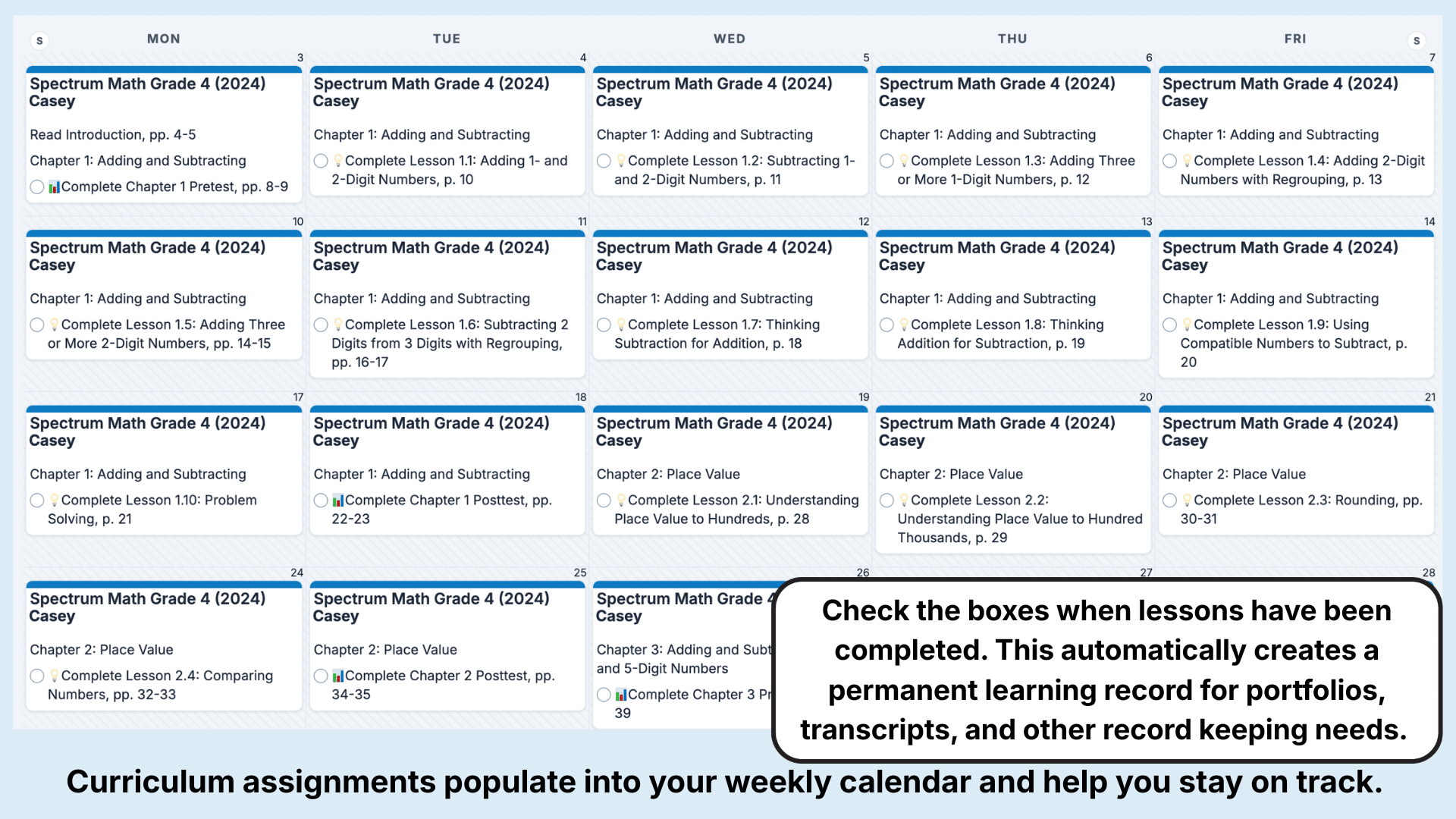 _Spectrum math Weekly View