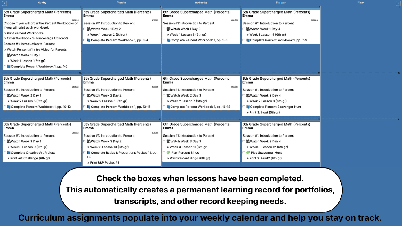 Supercharged-Math-Weekly-View