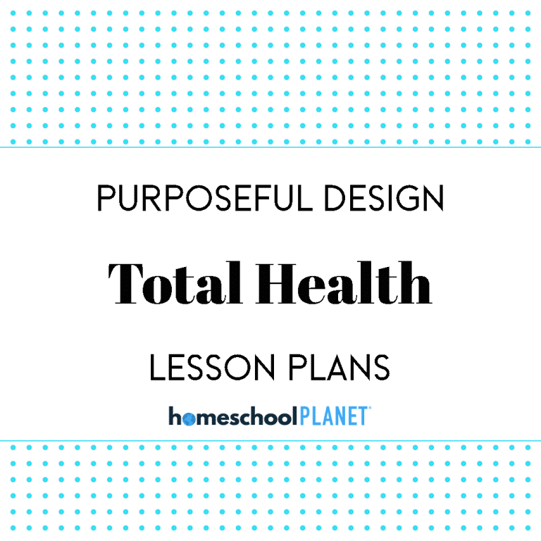 Homeschool Planner Total Health lesson plan button for homeschool planet