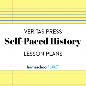 Veritas Press History lesson plan button for homeschool planet