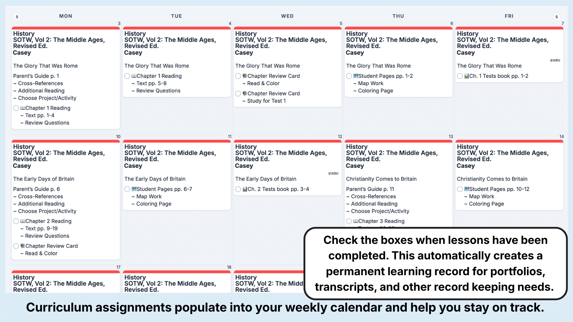WTM Story of the World Weekly View